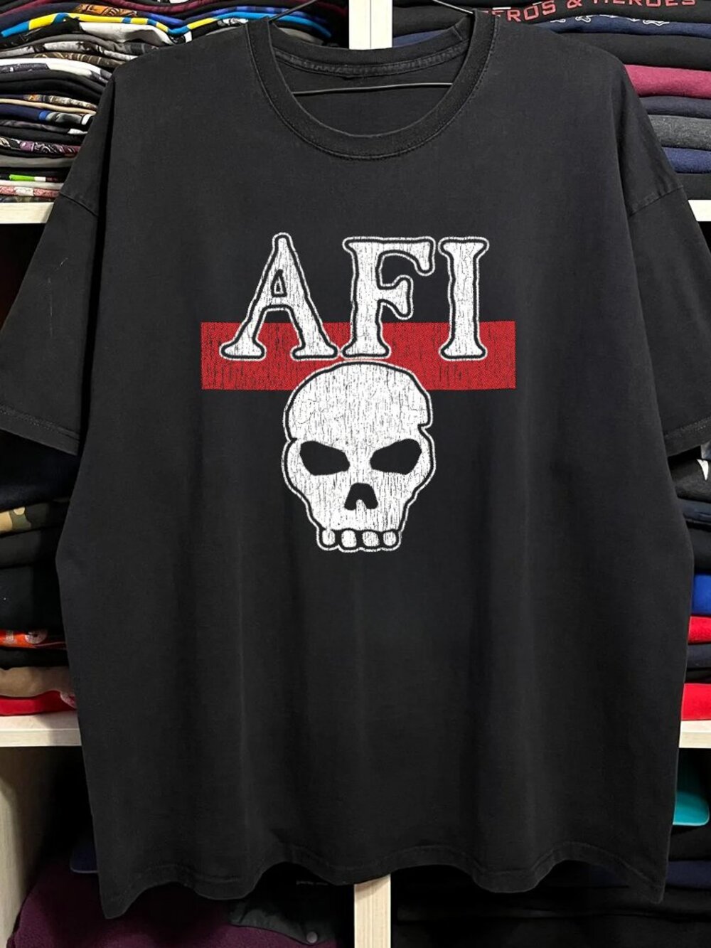 90s AFI Washed Black Tee  91